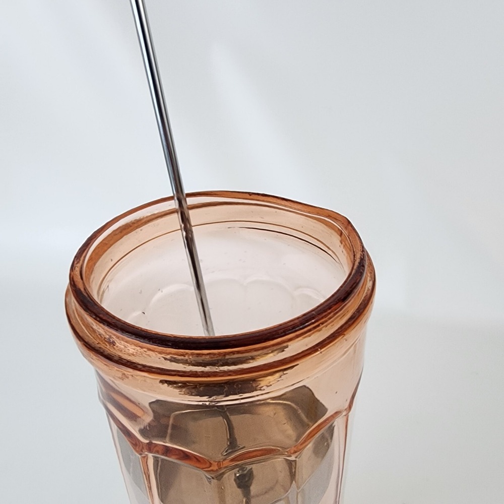 Pink‎ Depression Glass Straw Dispenser Straw Holder - Picture 7 of 7